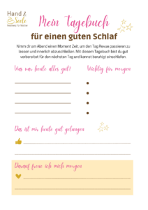 Bild des Download-Materials zu diesem Blogbeitrag: Mein Tagebuch für einen guten Schlaf