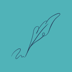 Zeichnung einer stilisierten Schreibfeder