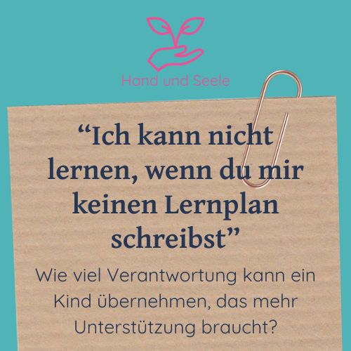 Beitragsbild zum Blogartikel "'Ich kann nicht lernen, wenn du mir keinen Lernplan schreibst!'"